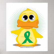 Green Ribbon Duck Posters