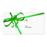 Green Ribbon Gift Tags labels