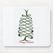 Green Ribbon Tree Mousepads