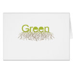 Green Roots green Greeting Cards
