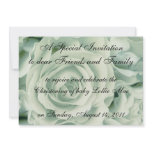 Green Roses, Baptism Christen Invitation, template
