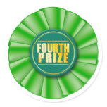 green rosette fourth prize sticker