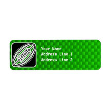 Green Rugby Return Address Labels