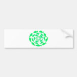 Green Salmon Circles Bumper Sticker