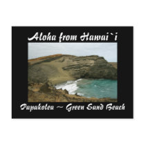 Green Sand Beach  of Hawaii Postcard