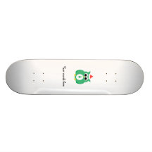 Green santa owl skateboard