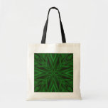 Green Satin Fractal Flower Tote Bag