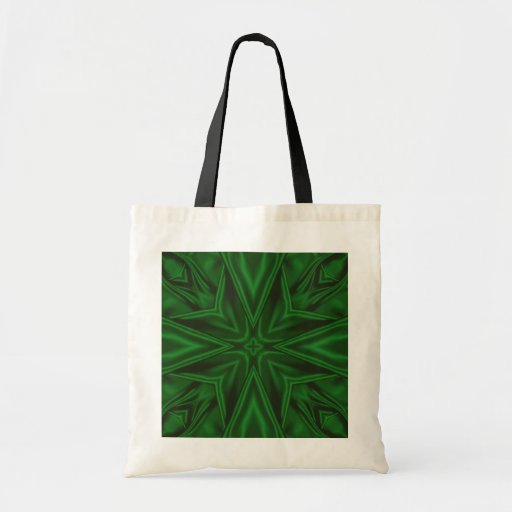 Green Satin Fractal Flower Tote Bag