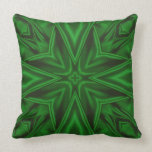 Green Satin Fractal Pillow