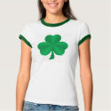 Green Satin Shamrock Ladies T-Shirt