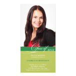 Green script class of graduation announcement personalized photo card