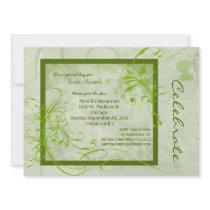 Green Scroll All Occasion Invitation