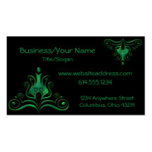 Green Scrolled Dark/Fantasy :: Business Card