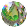 Green Scupture Mirrors Glass Round Sticker