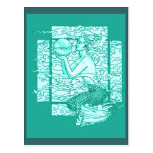 Green Sea Gaia Sighs Postcards