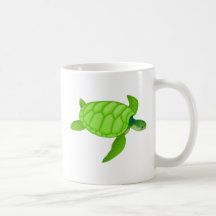Green sea turtle coffee mugs