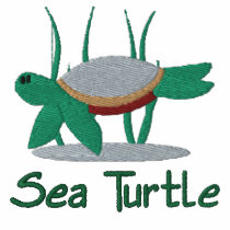 Green Sea Turtle Embroidered Shirt (Polo Shirt)