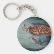 Green Sea Turtle Keychain