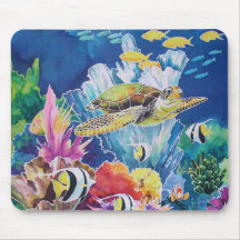 Green Sea Turtle Mouse Pads