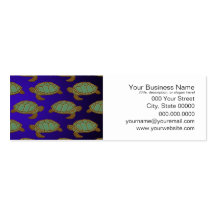 Green Sea Turtle Pattern on Blue Business Card