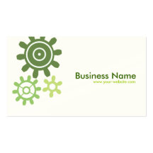 Green Set of Gears Business Card Template