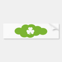 green shamrock cloud bumper sticker