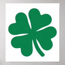 Green shamrock clover print