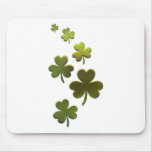 ♥ Green Shamrock Clovers ♥ (fun7) Mouse Pads