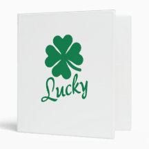 Green Shamrock lucky Binder