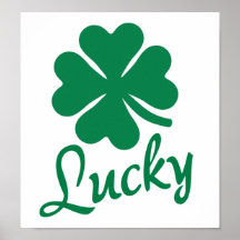 Green Shamrock lucky Print