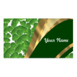 Green shamrock pattern business card templates