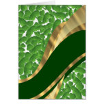 Green shamrock pattern greeting cards