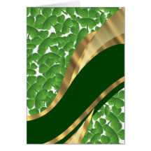 Green shamrock pattern greeting cards