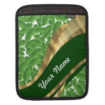Green shamrock pattern iPad sleeves