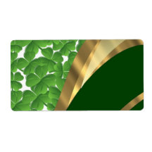 Green shamrock pattern personalized shipping labels