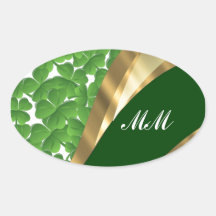 Green shamrock pattern stickers