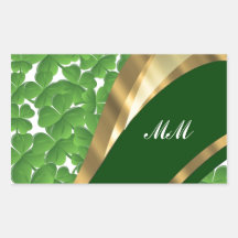 Green shamrock pattern stickers