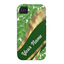 Green shamrock pattern vibe iPhone 4 cover