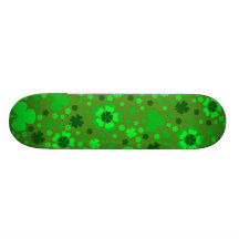 Green Shamrocks & Clover Skateboard