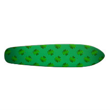 Green shamrock's on green background custom skateboard
