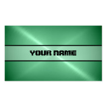 Green Shiny Stainless Steel Metal Business Card