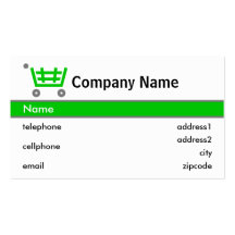 Green Shopping Trolley Card Design Business Card Templates
