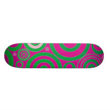 Green Silhouette Circles Skateboard