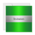 Green Silver  Party Invitation