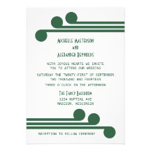 Green Simple Deco Chic Wedding Invite
