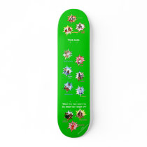 Green Skateboard w/ Professionals as Cartoons