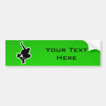 Green Skateboarding Bumper Sticker