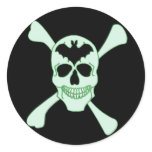 Green Skull And Crossbones Stickers