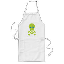 Green Skull Crossbones & Heart Eyes Aprons