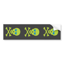 Green Skull Crossbones & Heart Eyes